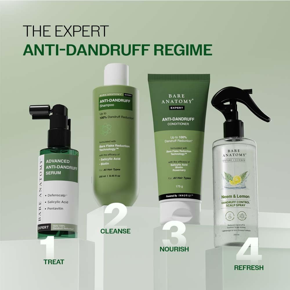 Anti Dandruff Shampoo with Salicylic Acid, Piroctone Olamine & Biotin - 250ml Pack-3