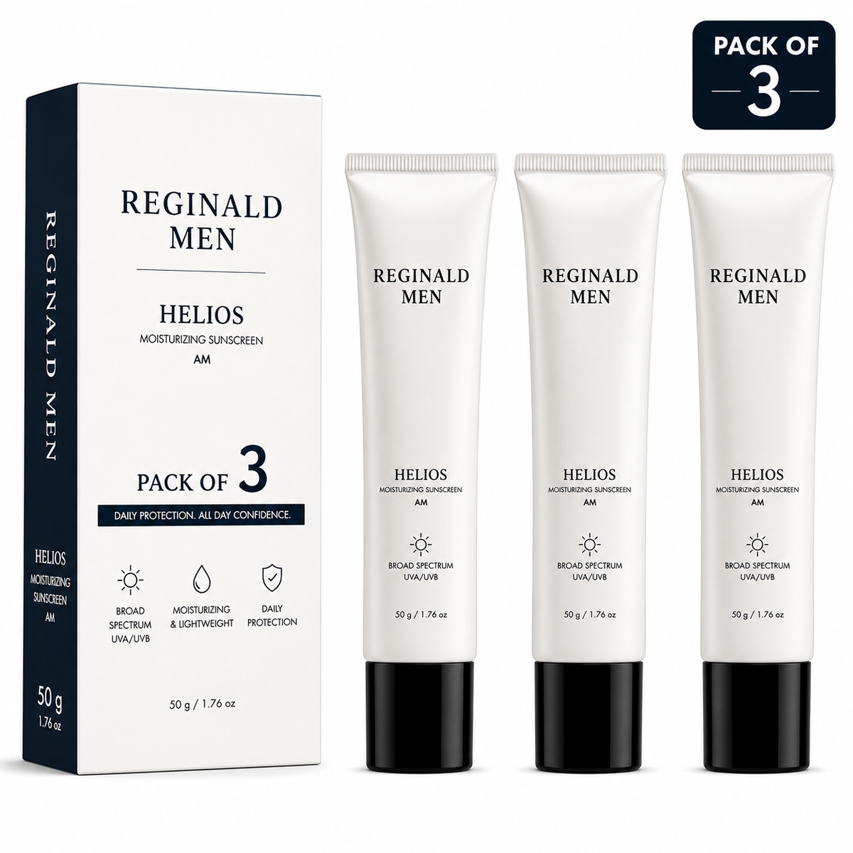 PAck of 3 - 50 ML Moisturising Sunscreen - SPF 50 PA++++ With 11 Actives For Men